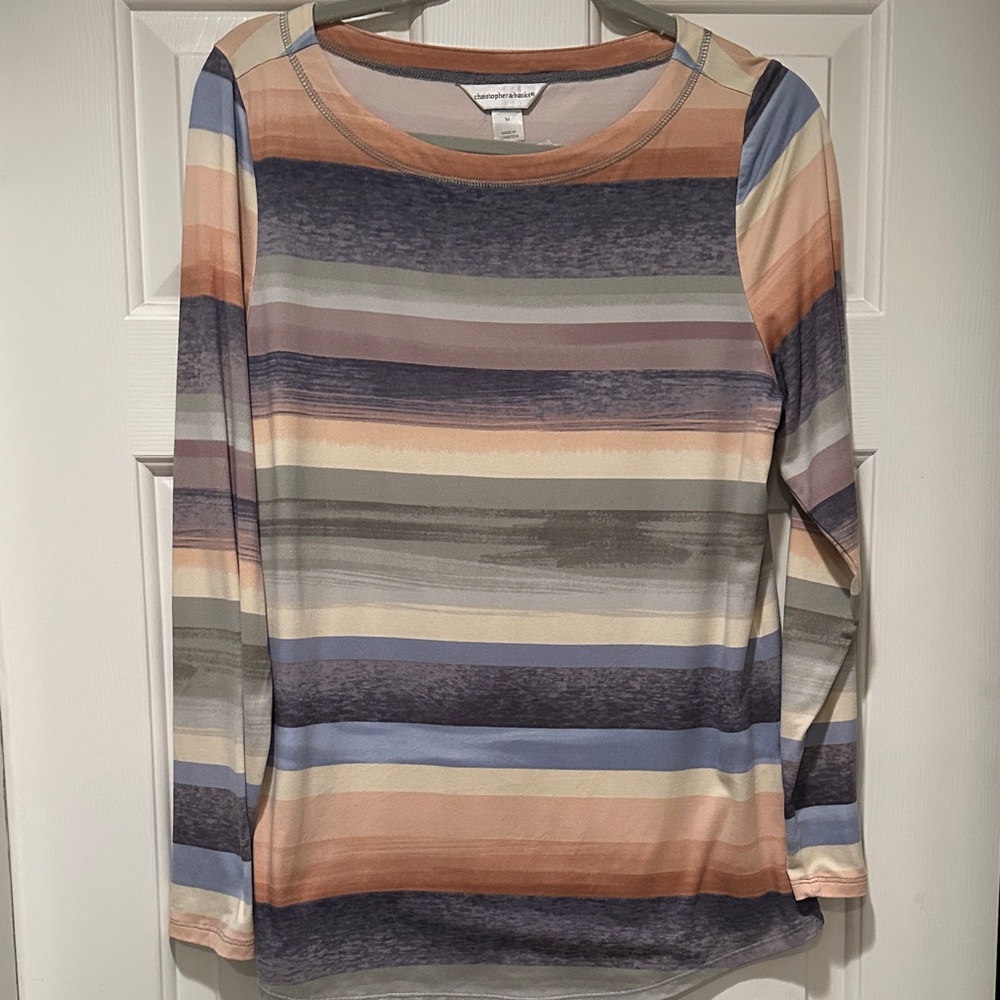 Christopher and Banks medium Striped Long Sleeve top. Like new